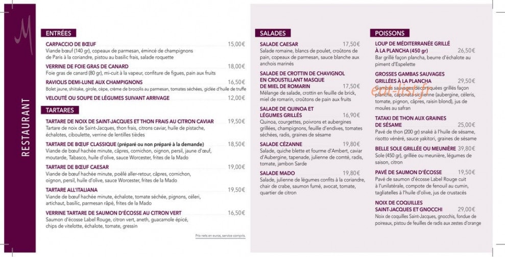 La mado — carte page 6