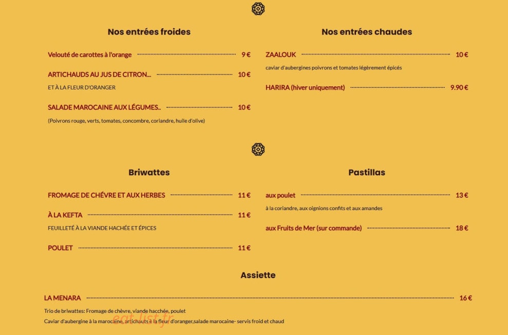 La Menara — carte page 1