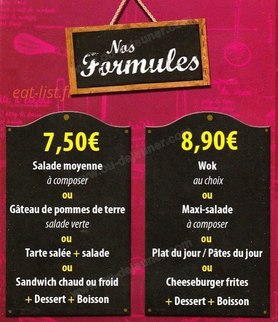 La Mie Dinette — carte page 5