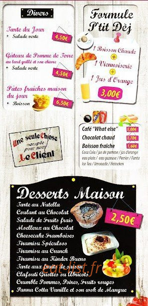 La Mie Dinette — carte page 4