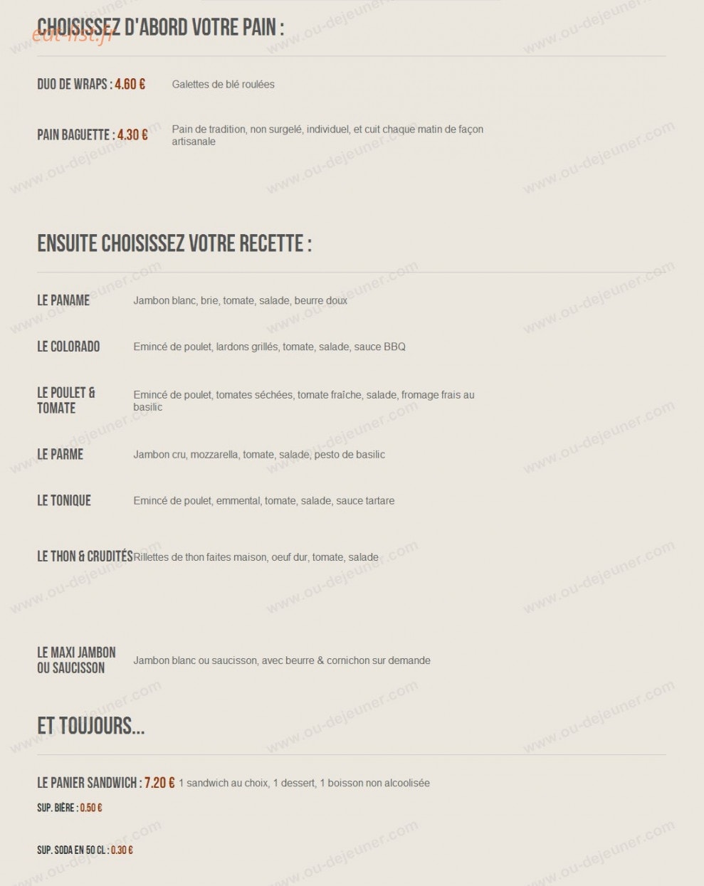 La Pause — carte page 3