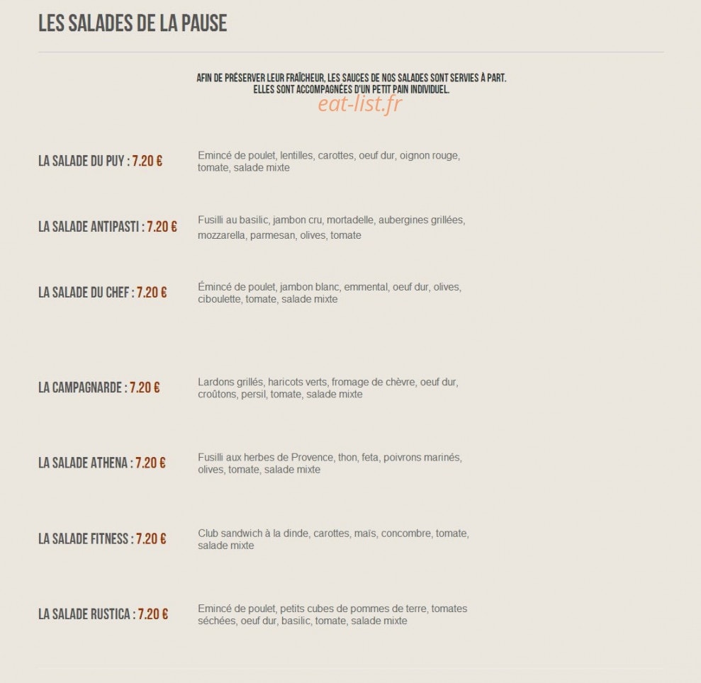 La Pause — carte page 1