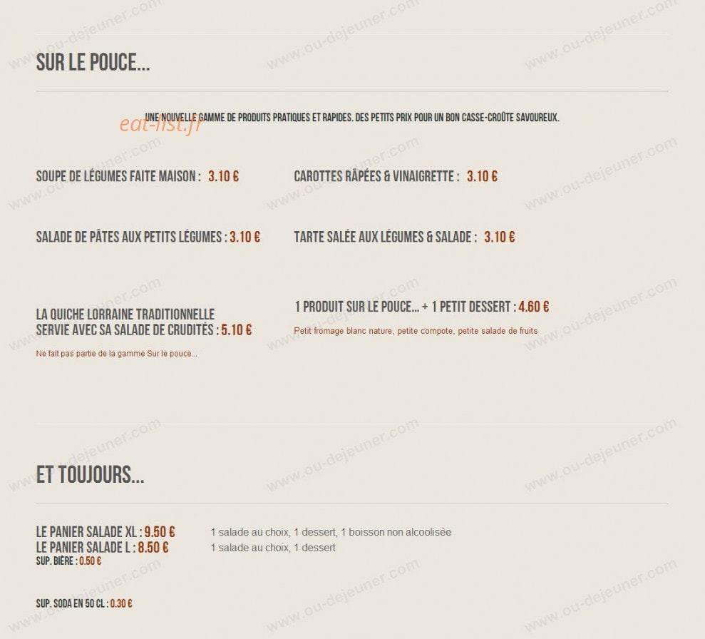 La Pause — carte page 2