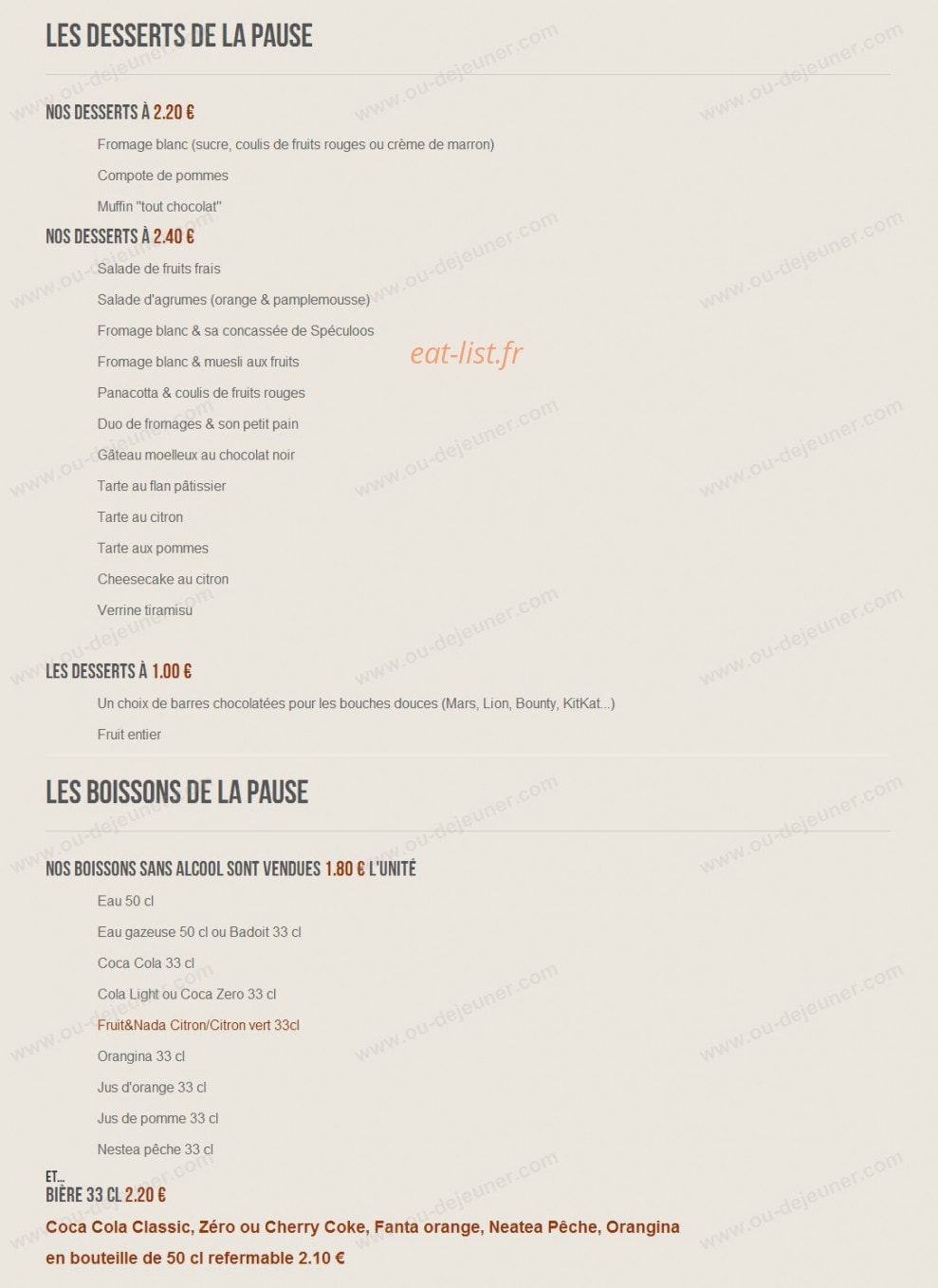 La Pause — carte page 5