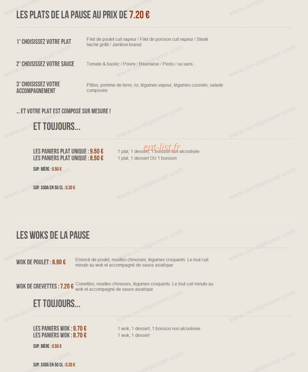 La Pause — carte page 4
