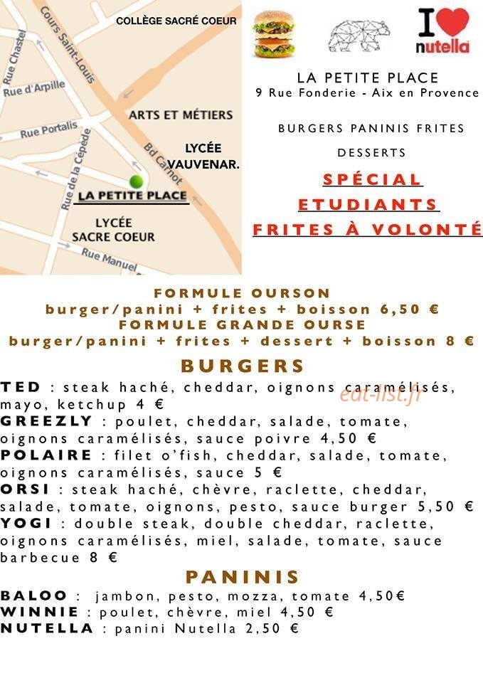 La Petite Place — carte page 1