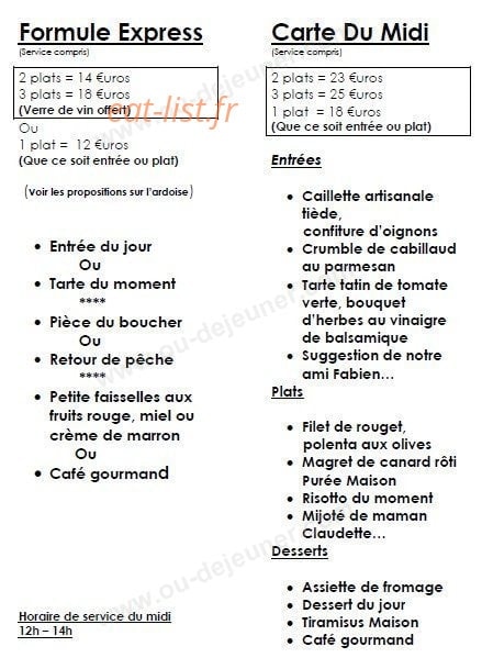 La Tomate Verte — carte page 5