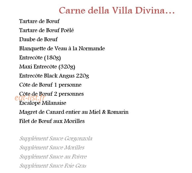 La Villa Divina — carte page 3