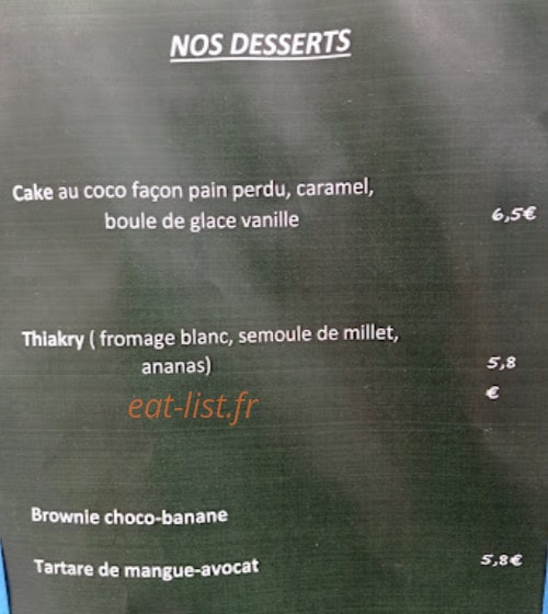 Le Baobab Chic — carte page 4
