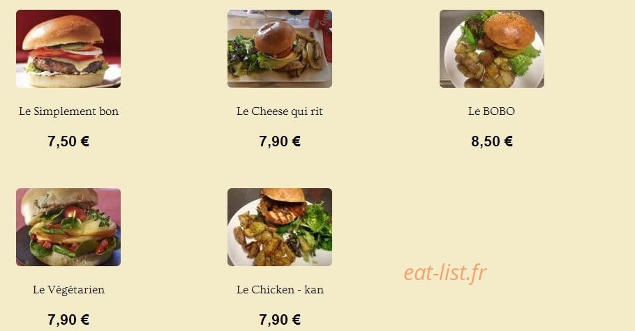 Le Bistro Bobo — carte page 2