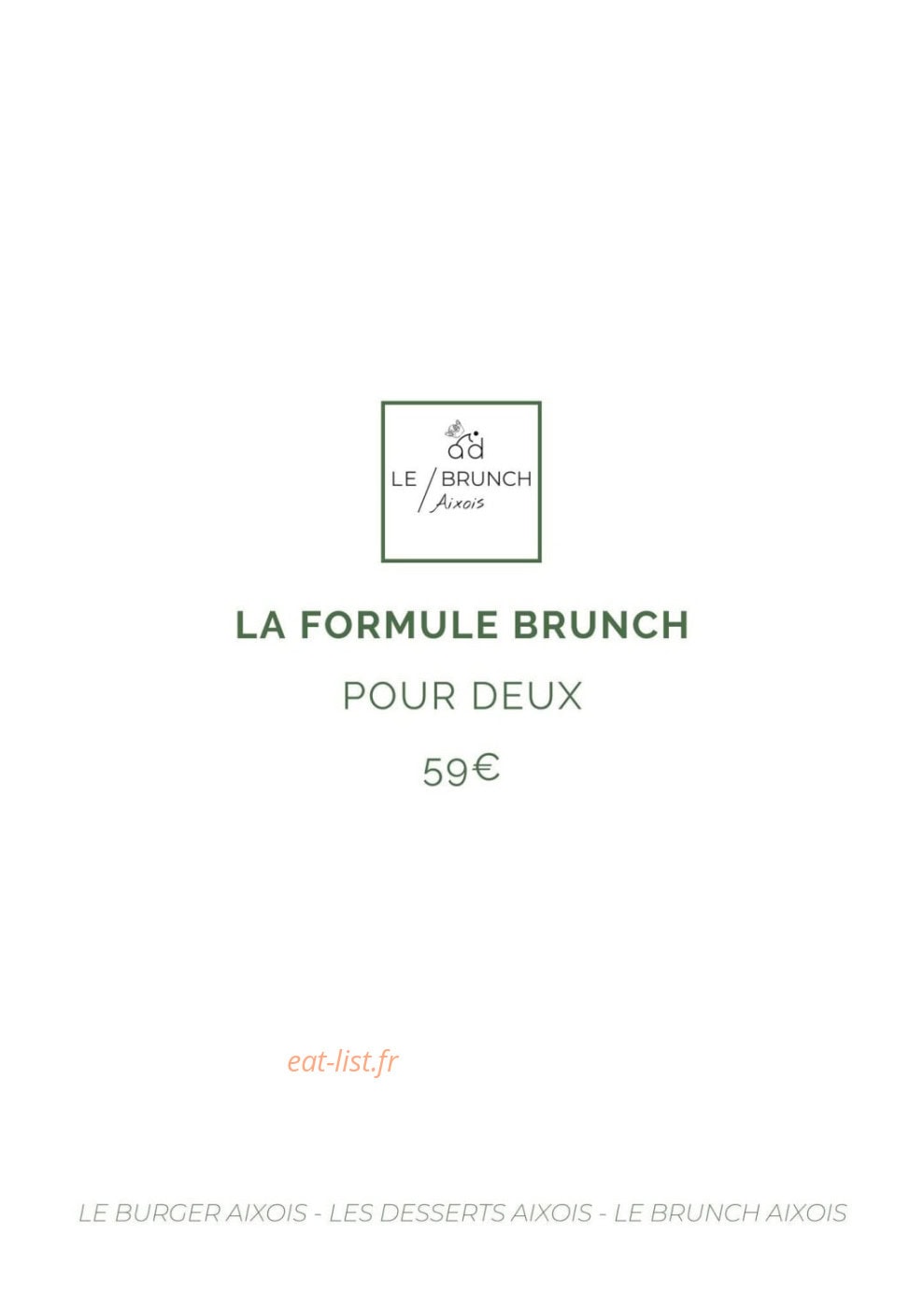 Le Brunch Aixois — carte page 1