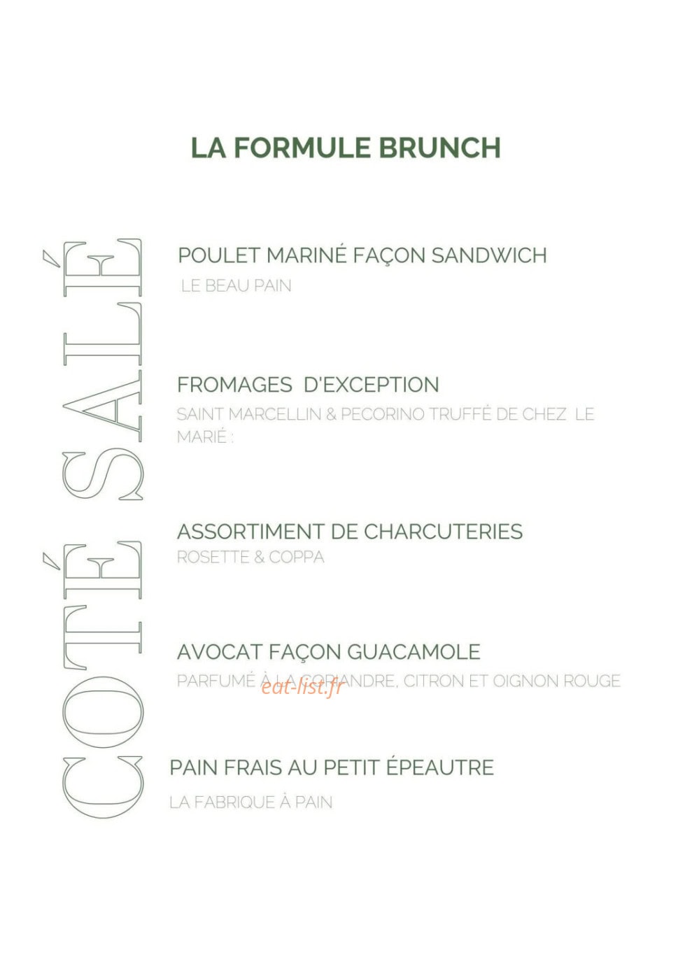 Le Brunch Aixois — carte page 2
