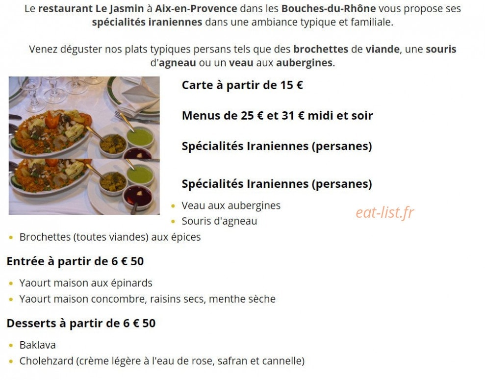 Le jasmin — carte page 1