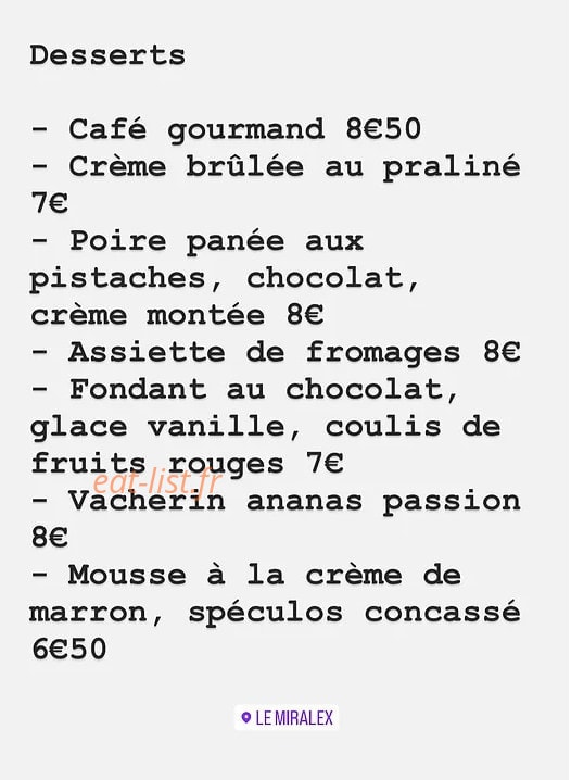 Le Miralex — carte page 2