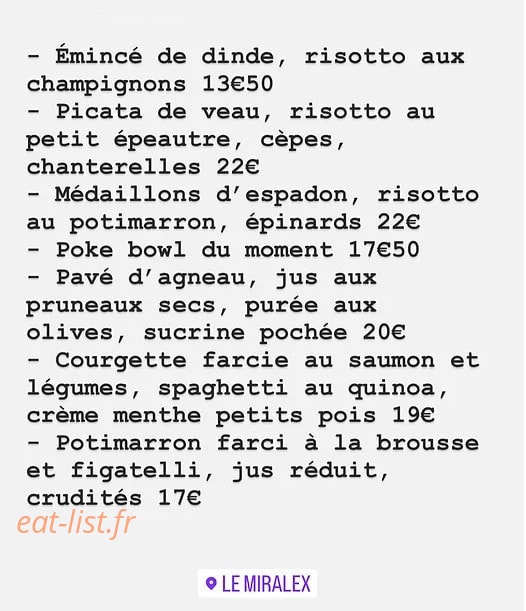 Le Miralex — carte page 1