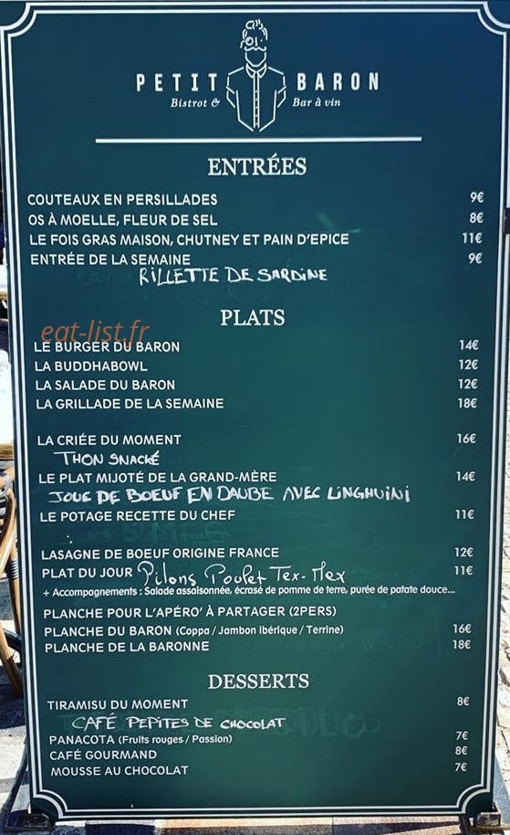 Le petit baron — carte page 1