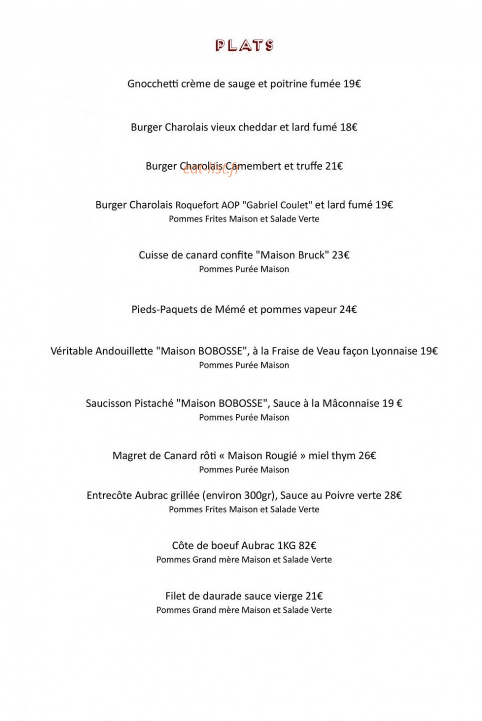 Le Petit Bistrot — carte page 4