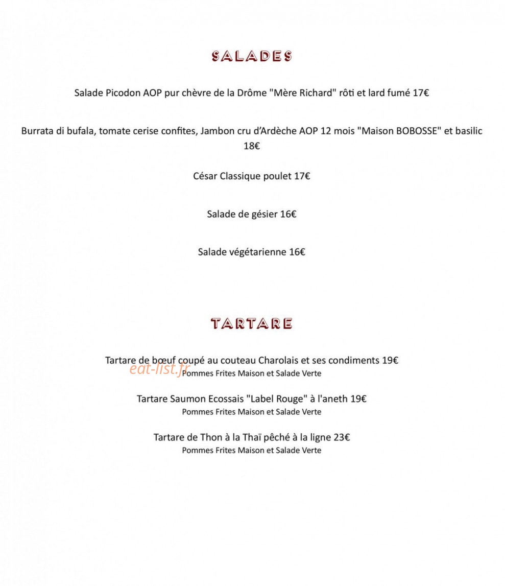 Le Petit Bistrot — carte page 3