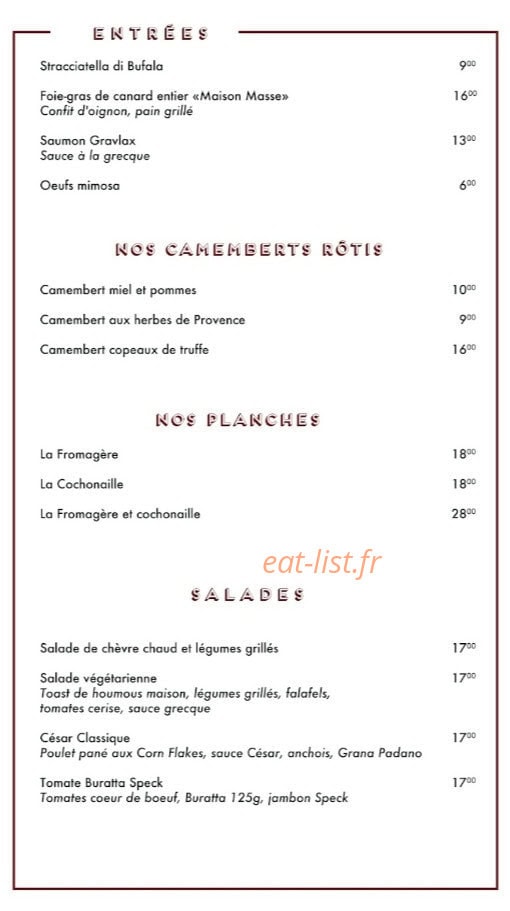 Le Petit Bistrot — carte page 1