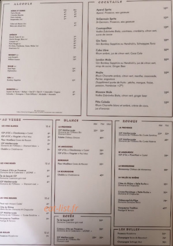 Le Petit Bistrot — carte page 3
