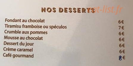 Le petit bistrot — carte page 7