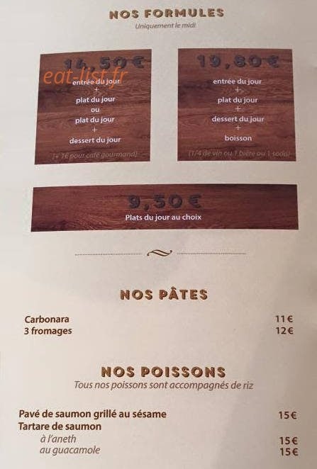 Le petit bistrot — carte page 2