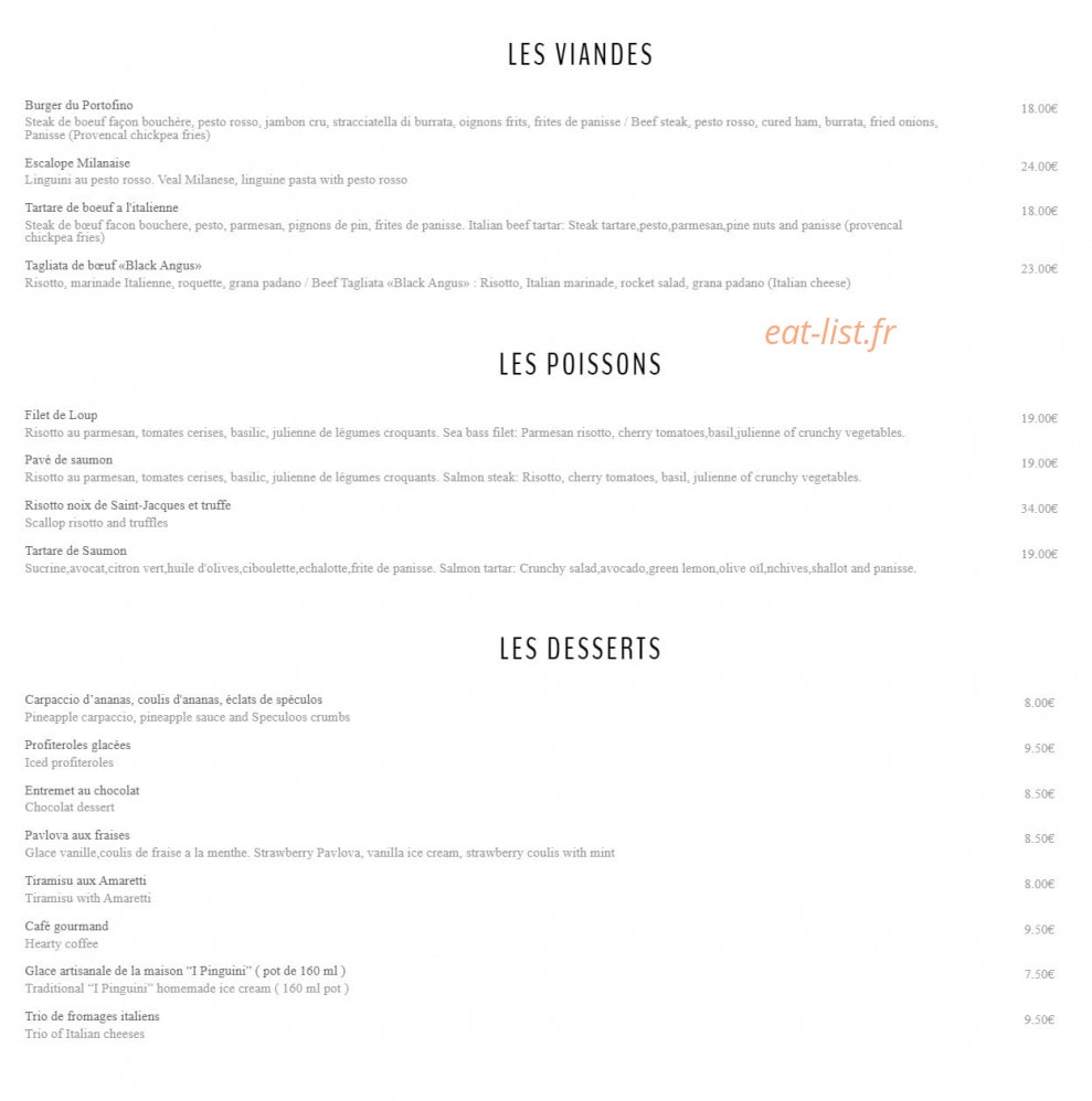 Le Portofino — carte page 2