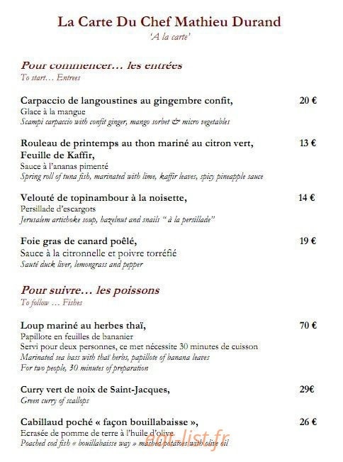Le Riviera — carte page 1