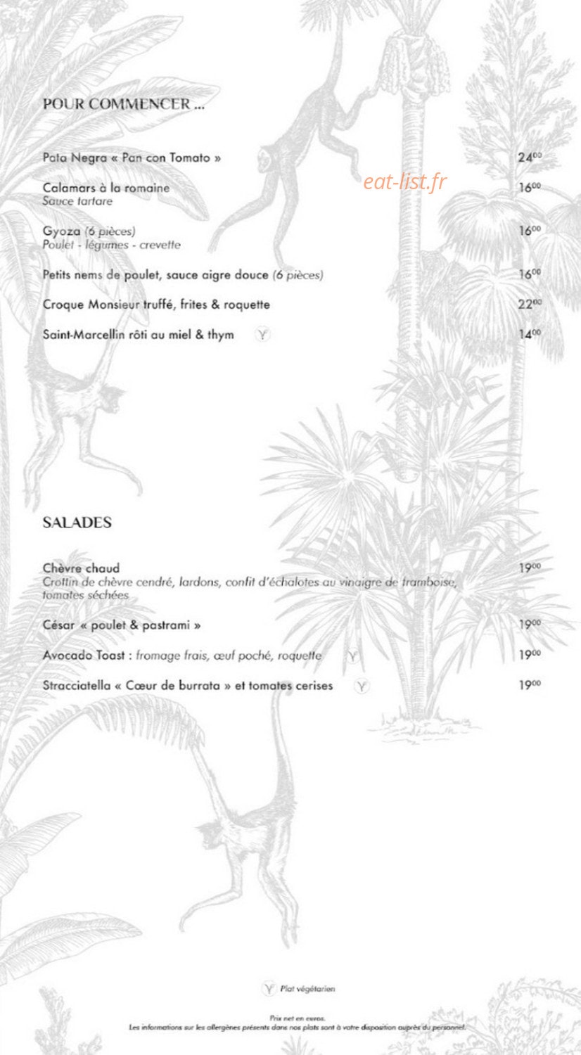 Le Singe Vert — carte page 1