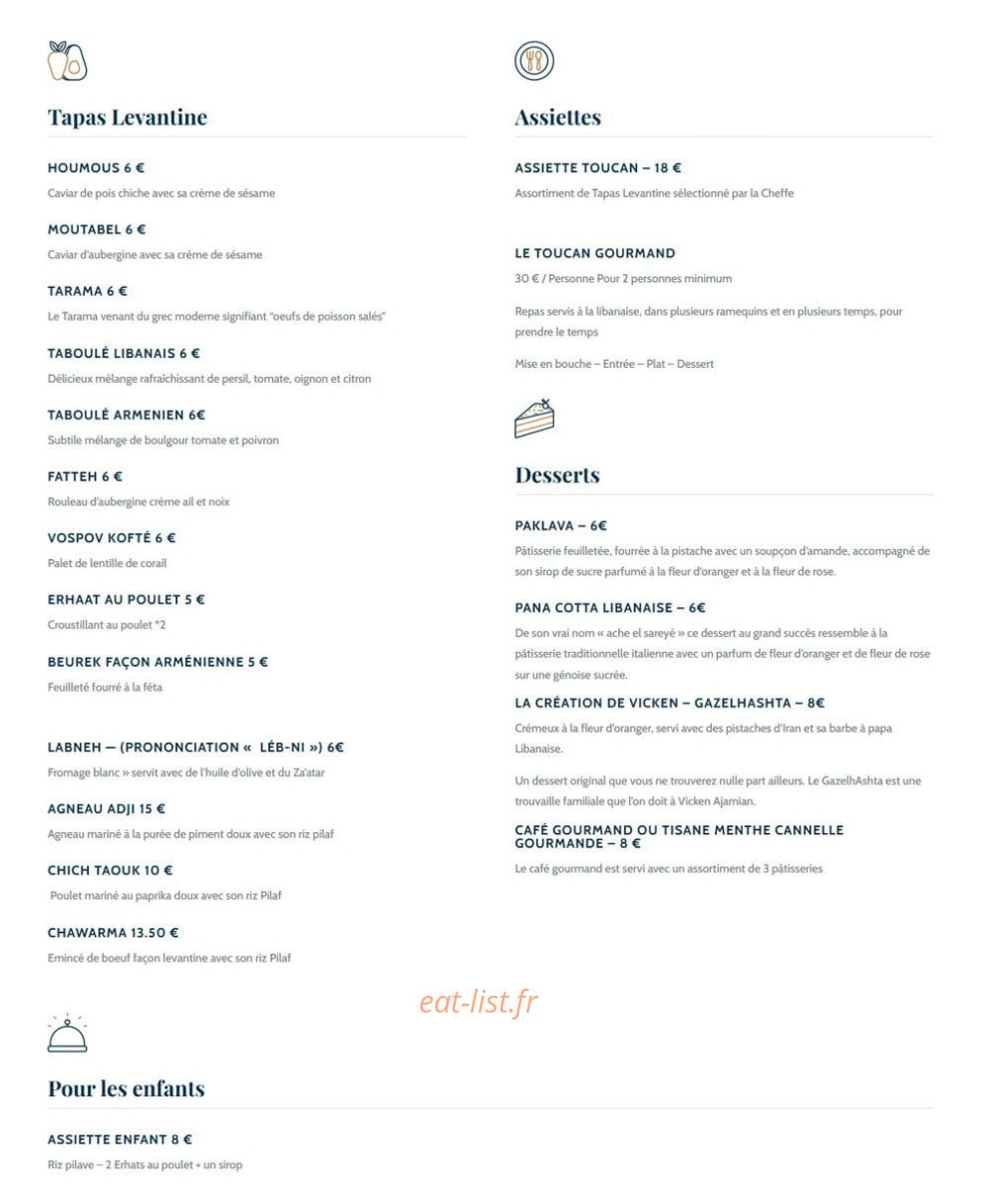 Le Toucan — carte page 1