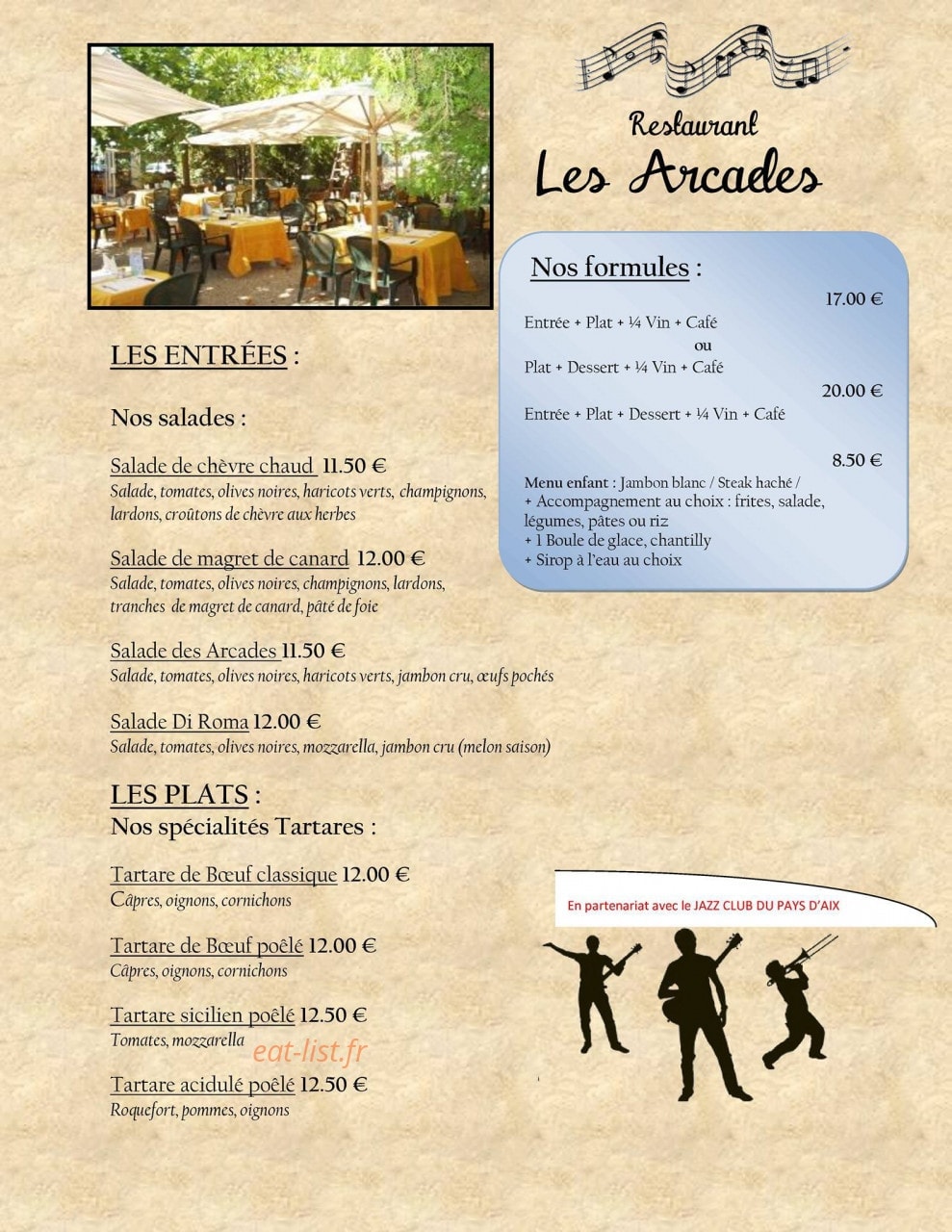 Les Arcades — carte page 1