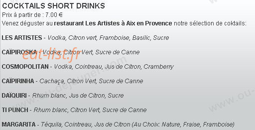 Les Artistes — carte page 16