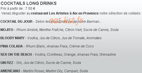 Les Artistes — carte page 15
