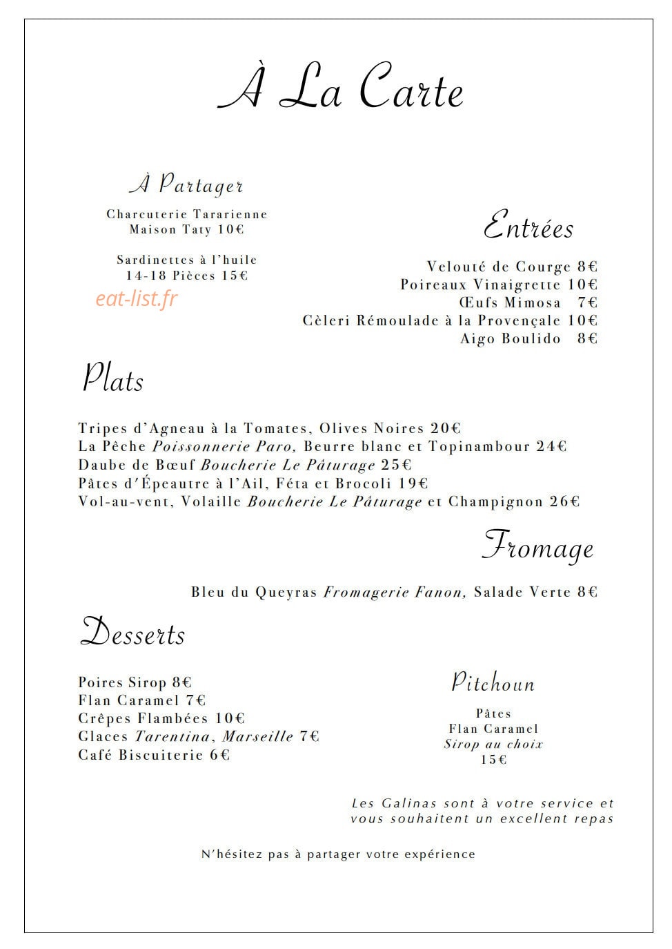 Les Galinas — carte page 1
