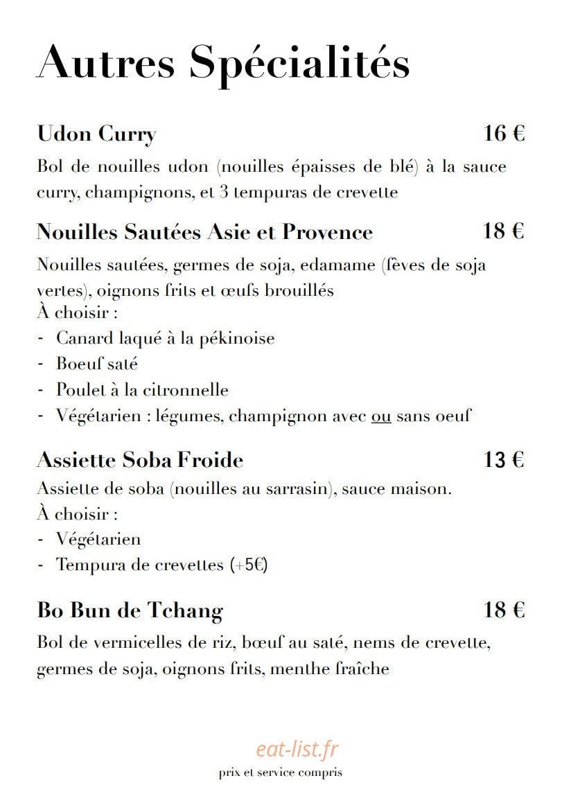 Les nouilles vivantes — carte page 3