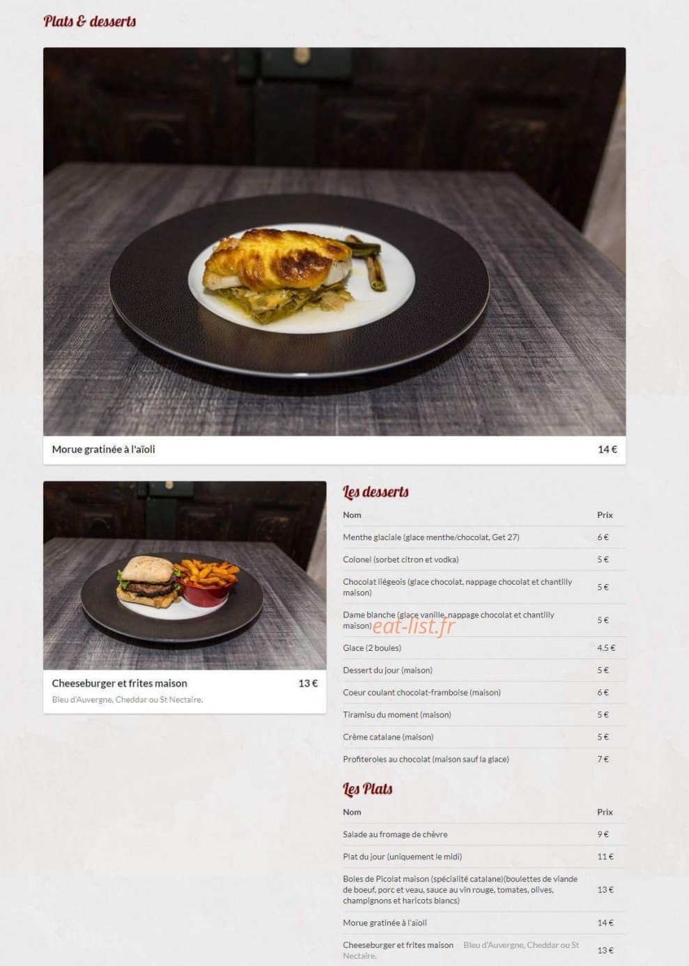 Les petits plats de Trinidad — carte page 2
