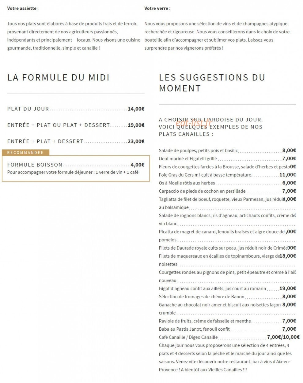 Les vieilles canailles — carte page 1