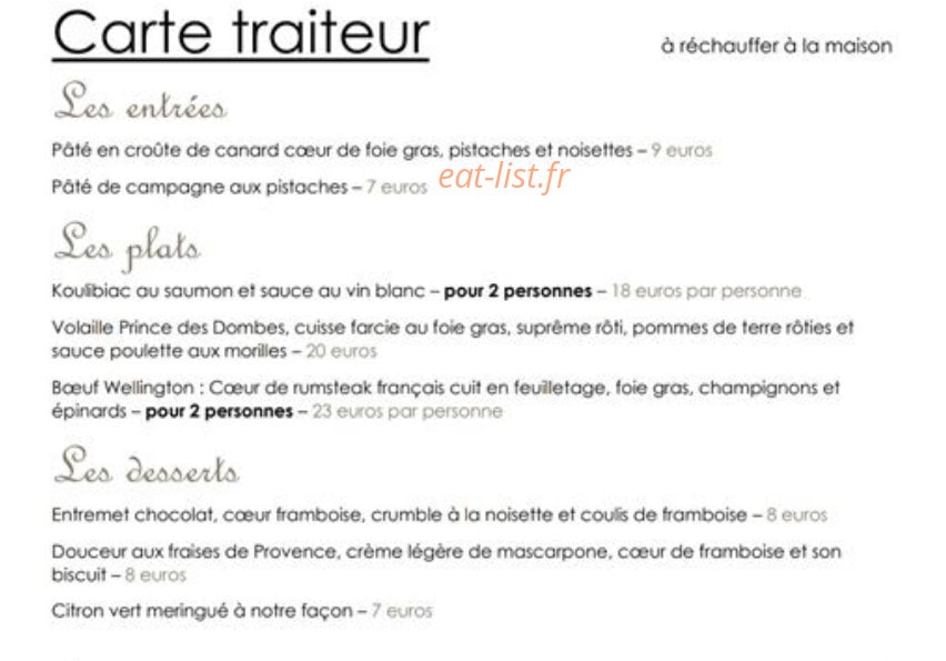 Licandro Le Bistro — carte page 3