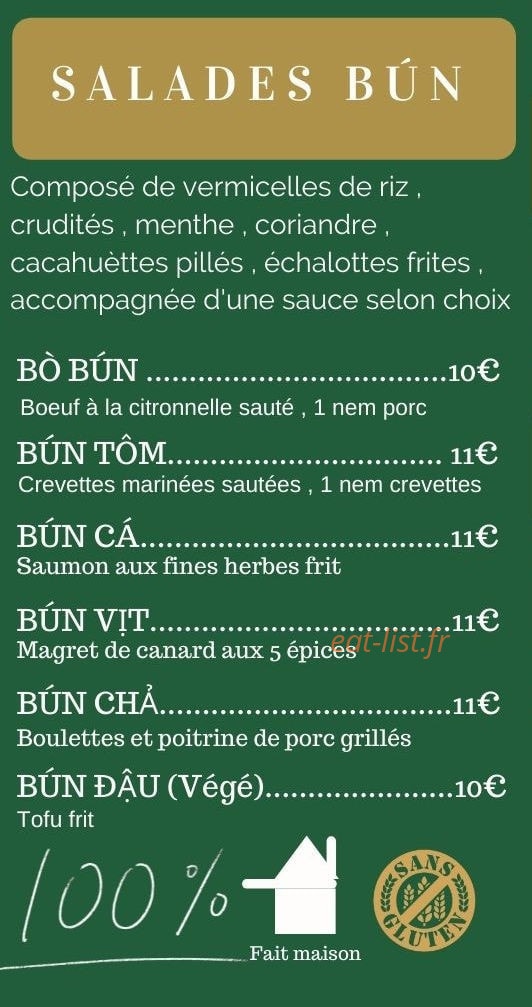 Long Bún — carte page 2