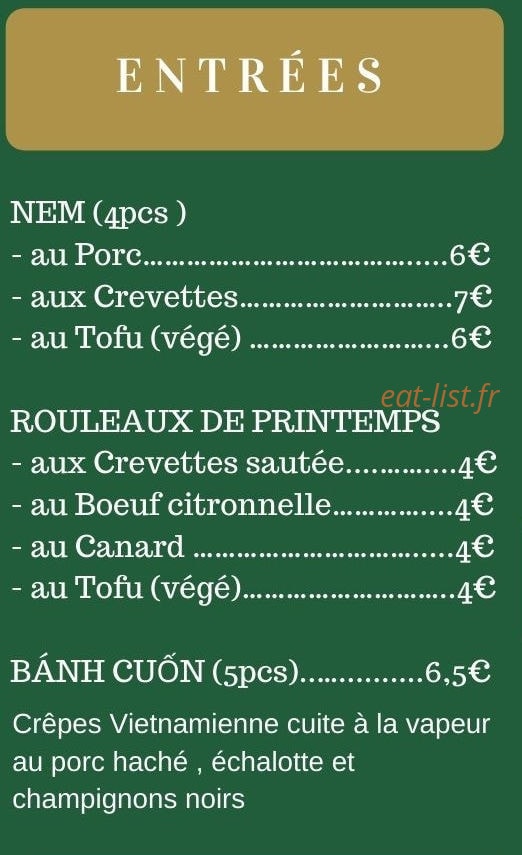 Long Bún — carte page 1