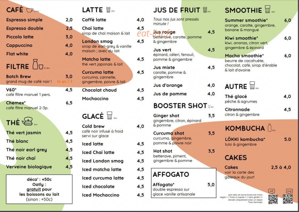 Mana Espresso — carte page 1