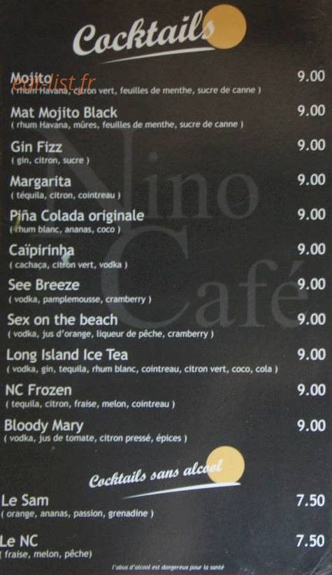 Nino café — carte page 5