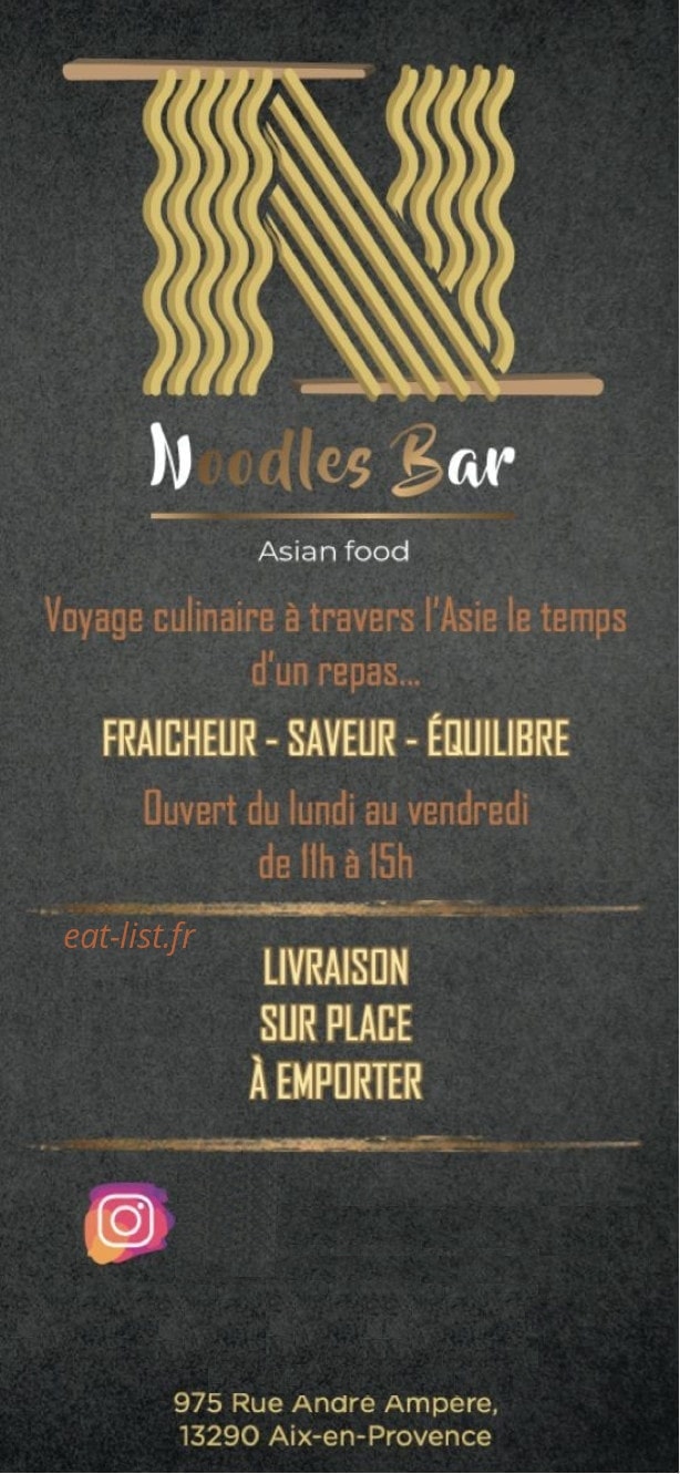 Noodles bar — carte page 1