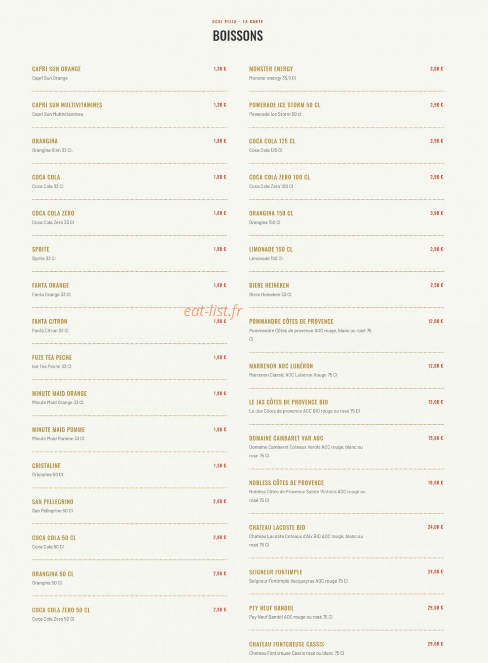 Oggi Pizza — carte page 4