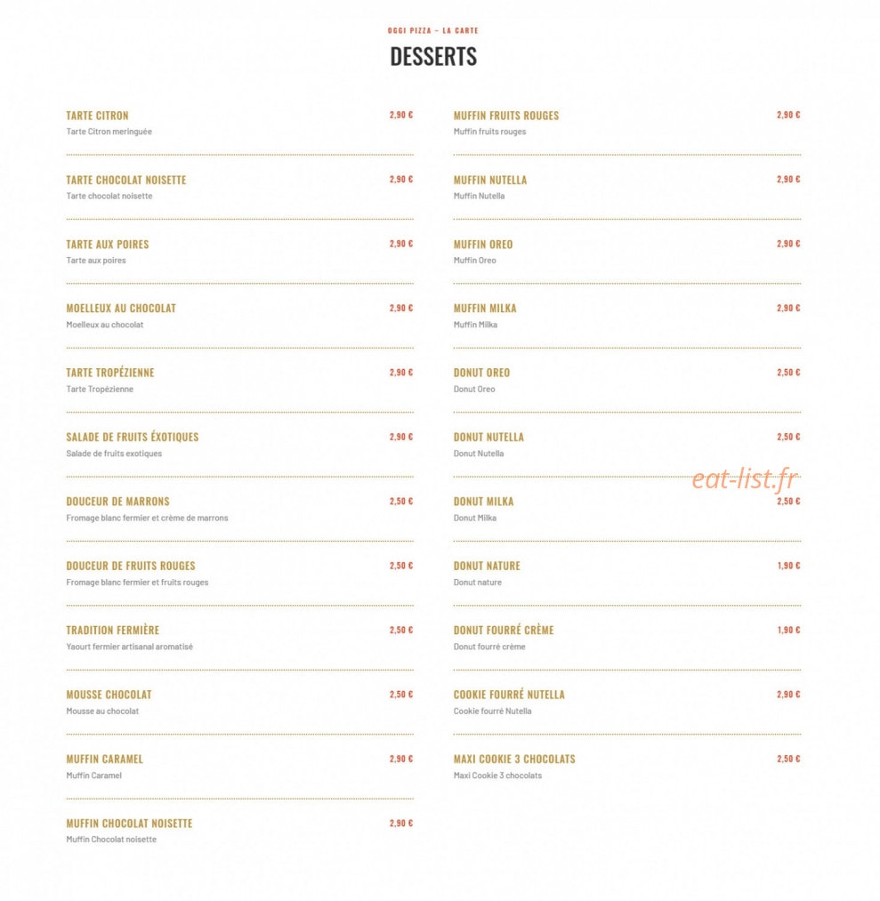 Oggi Pizza — carte page 3