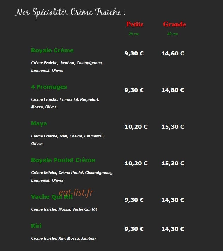 Parma pizza — carte page 4