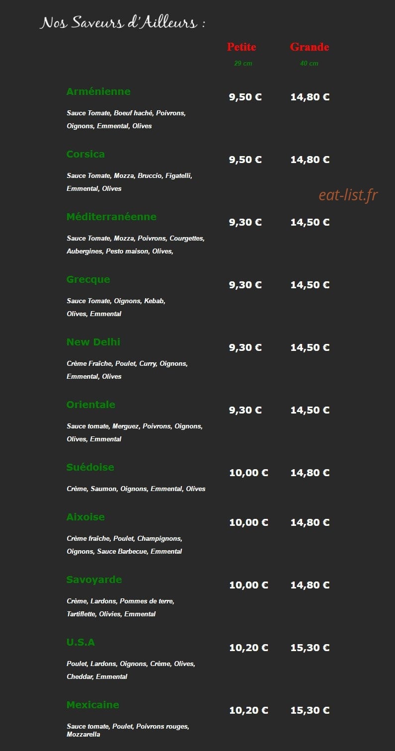 Parma pizza — carte page 3