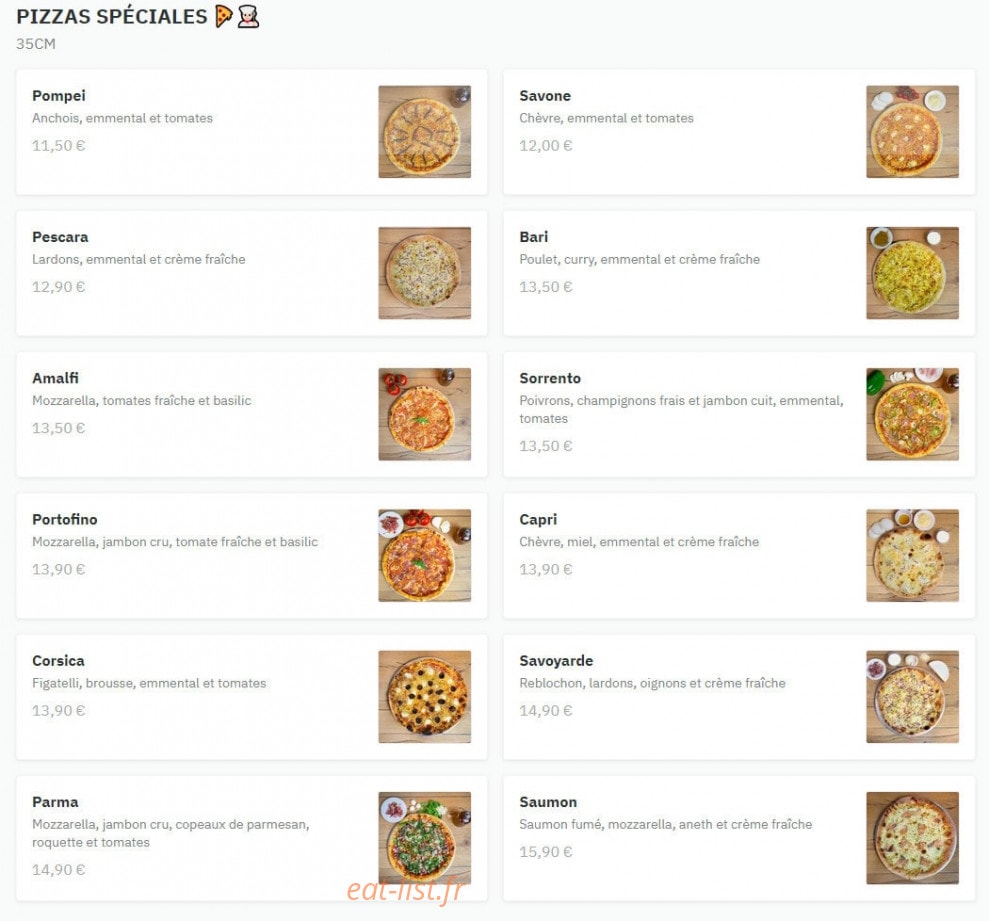 Pizza Capri Rotonde — carte page 2