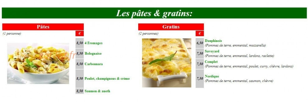 Pizza Express — carte page 5