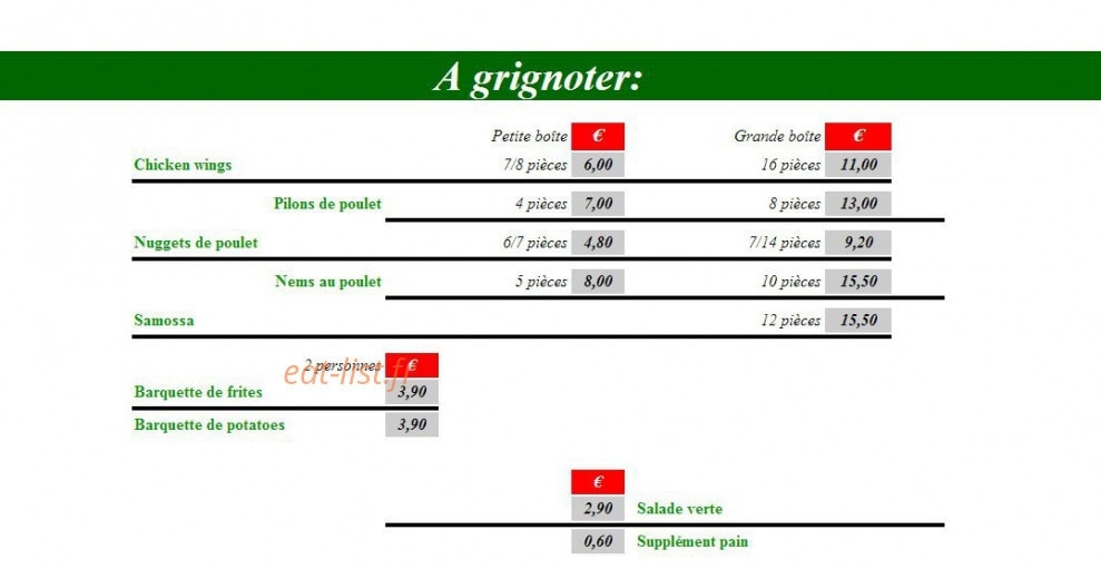 Pizza Express — carte page 7